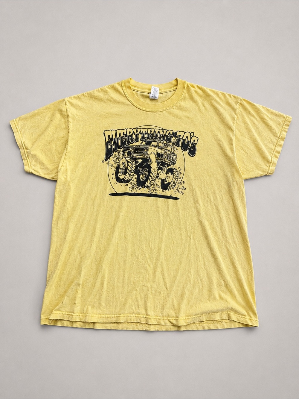 Gildan Yellow 'Everything 70s' Graphic Tee